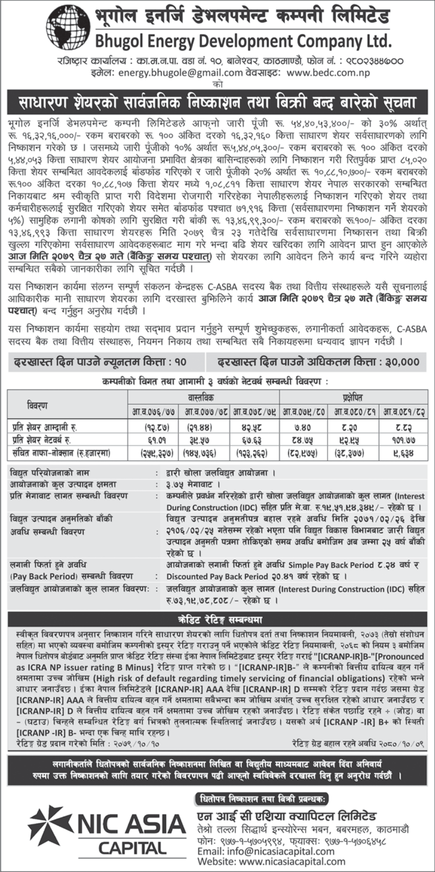 Image of Closing of IPO : Bhugol Energy Development Company Limited