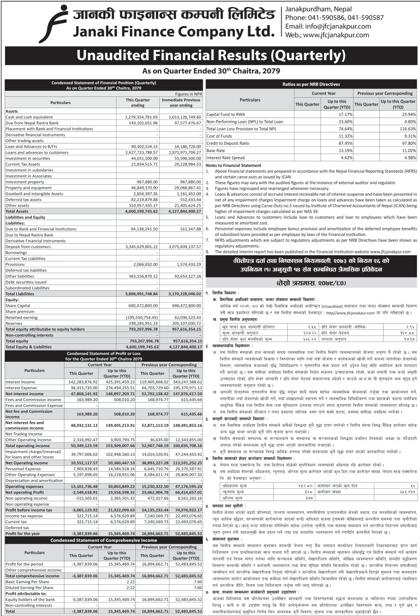 Image of FY 2079-80 : Q3 Report : Janaki Finance Limited (JFL)