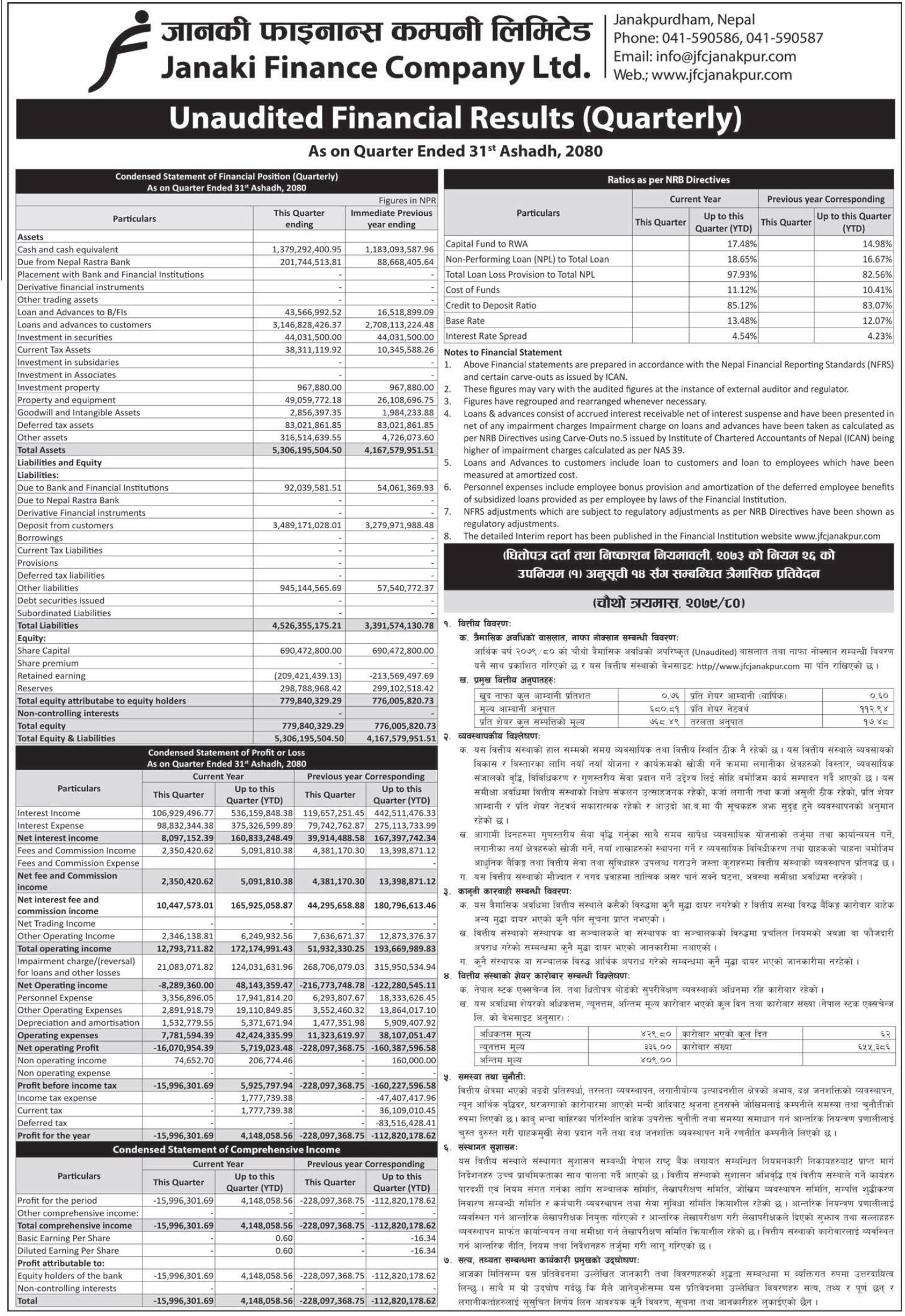 Image of FY 2079-80: Q4 Report: Janaki Finance Limited (JFL)