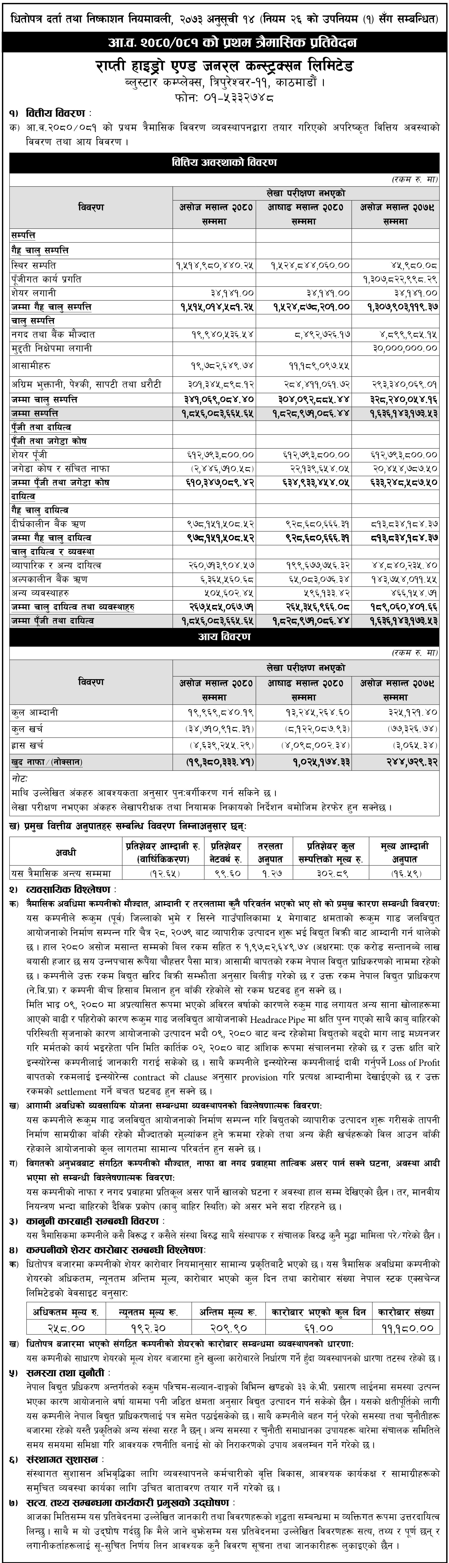 Image of FY 2080-81: Q1 Report: Rapti Hydro and General Construction (RHGCL)