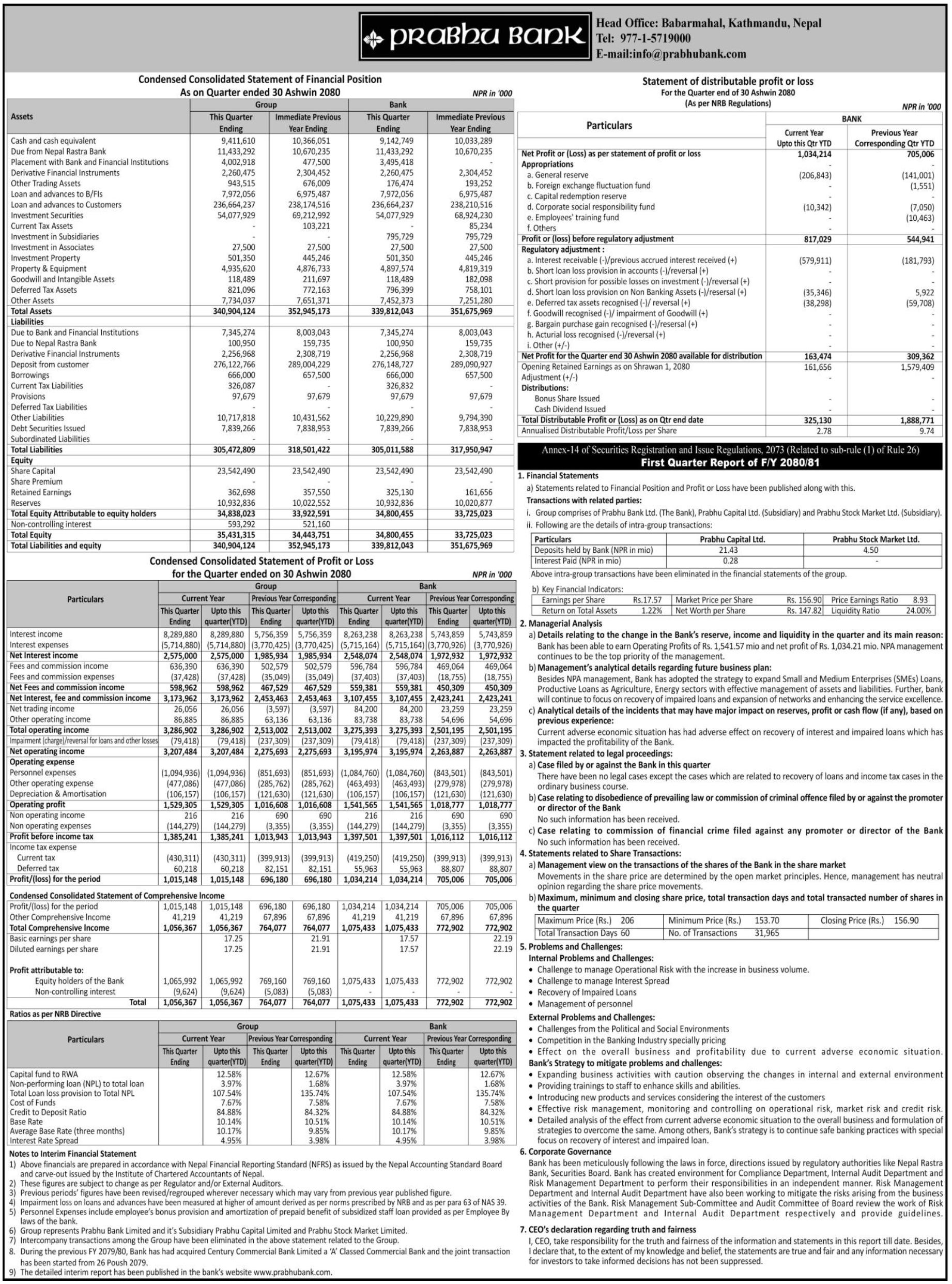 Image of FY 2080-81: Q1 Report: Prabhu Bank Ltd. (PRVU)