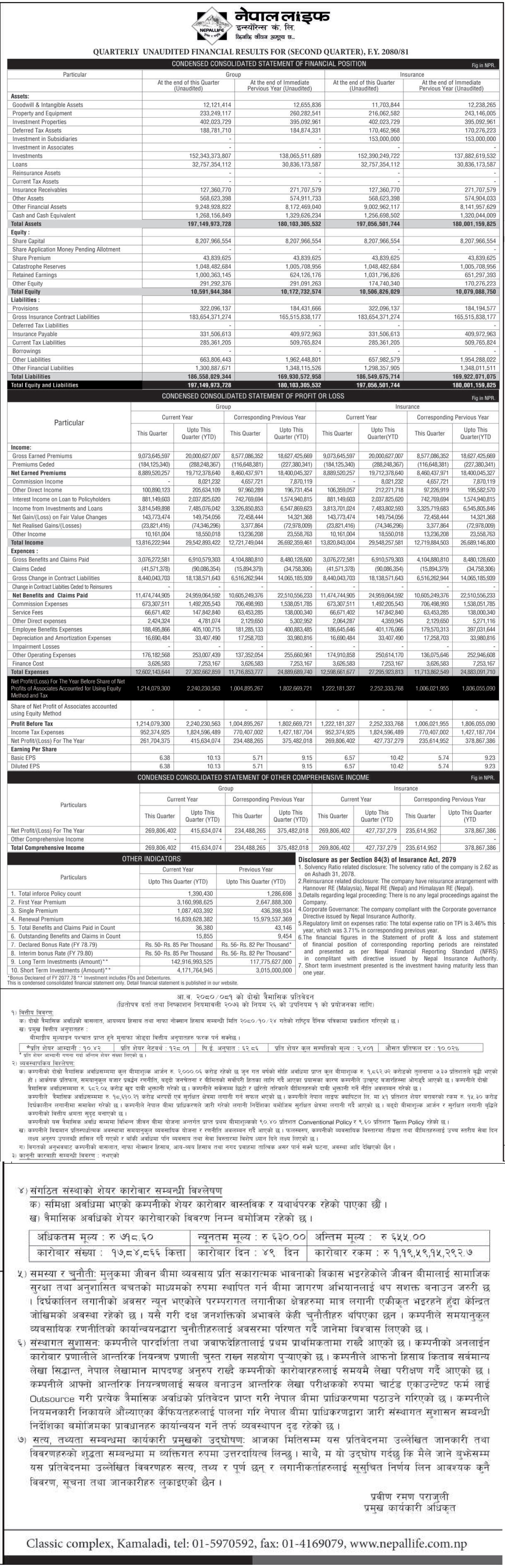 Image of FY 2080-81 : Q2 Report: Nepal Life Insurance Co. Ltd. (NLIC)