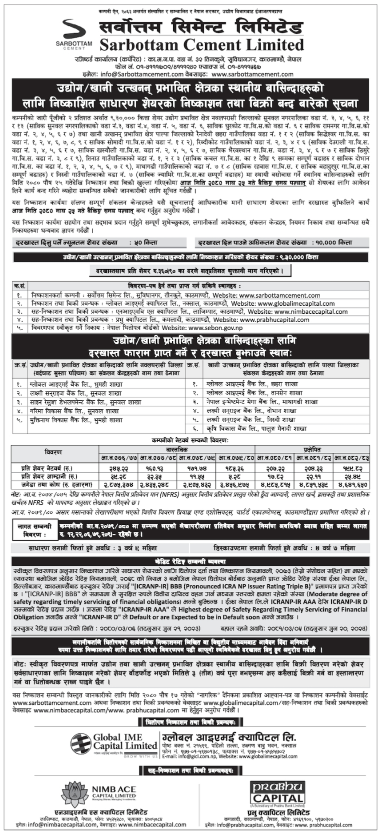 Image of IPO Closing for Locals: Sarbottam Cement Ltd. (SARBOTTAM)