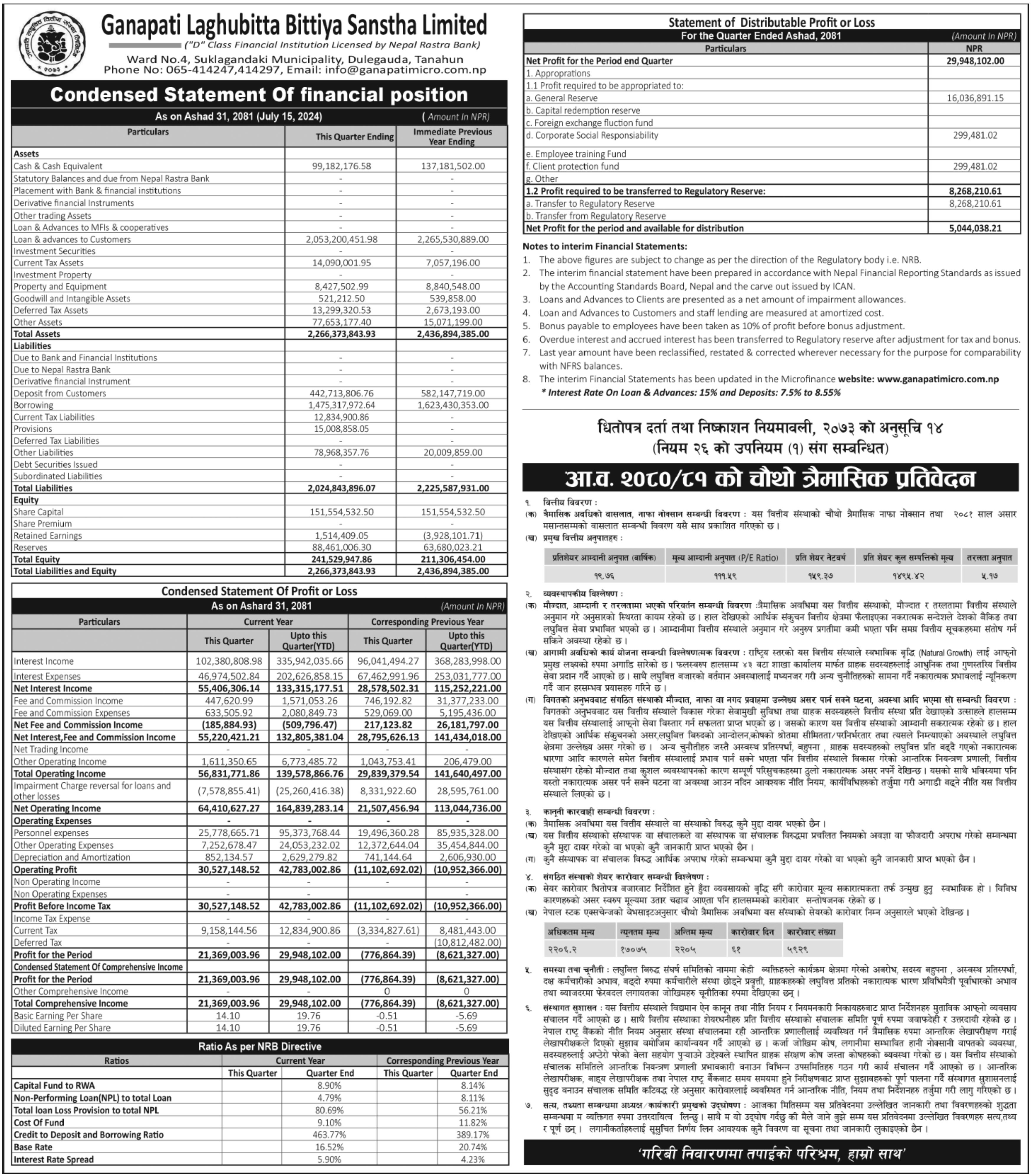 Image of FY 2080-81 : Q4 Report : Ganapati Laghubitta Bittiya Sanstha Ltd. (GMFBS)