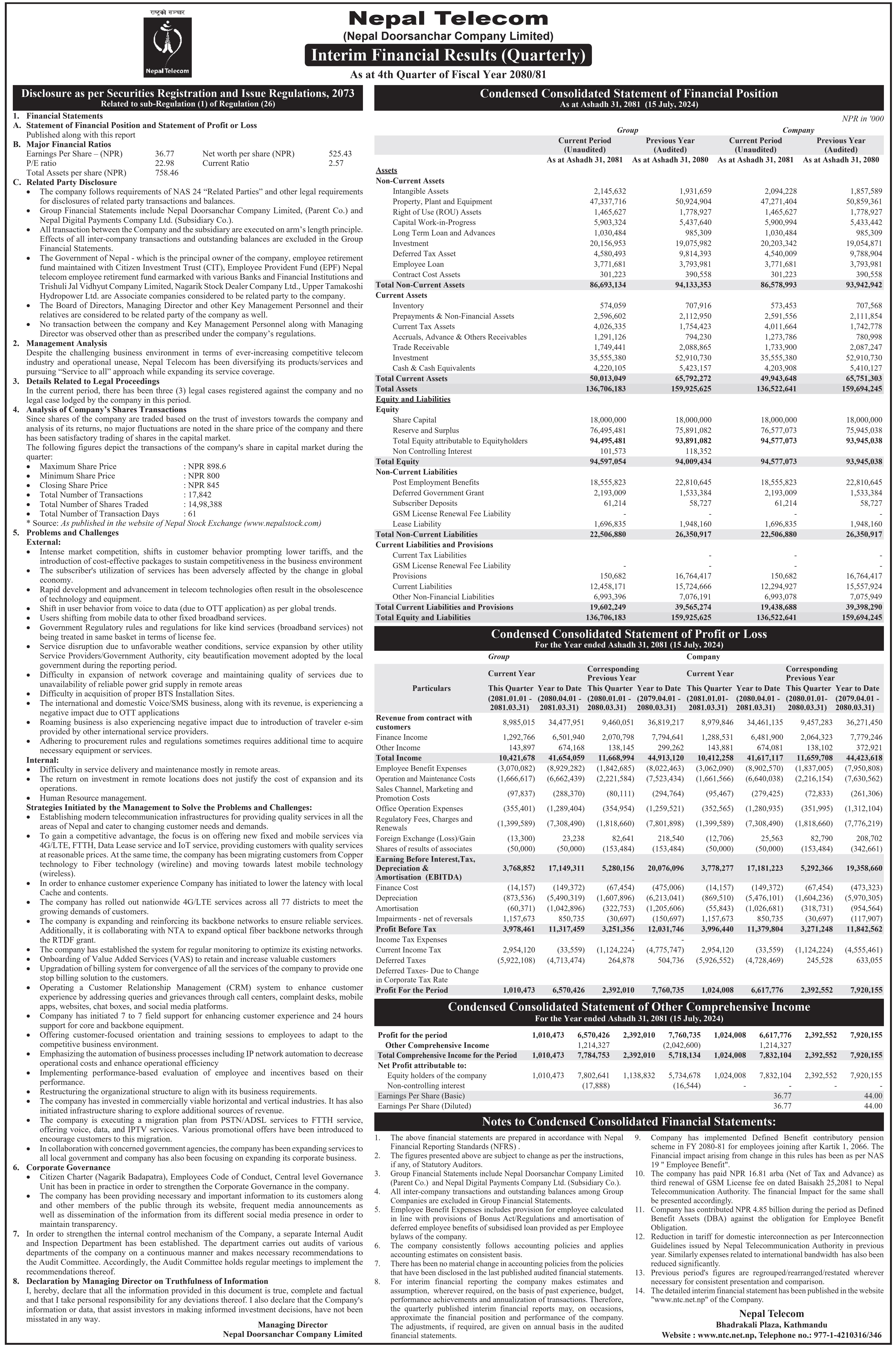 Image of FY 2080-81: Q4 Report: Nepal Doorsanchar Comapany Ltd. (NTC)