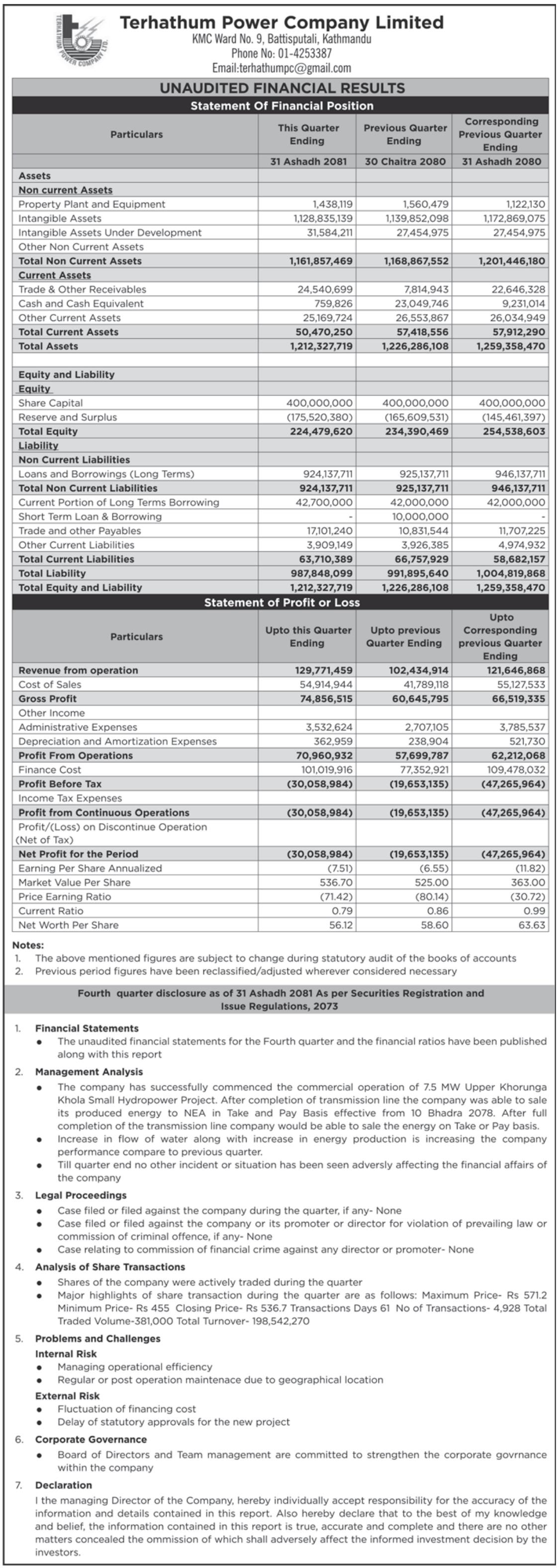 Image of FY 2080-81: Q4 Report: Terhathum Power Company Limited (TPC)