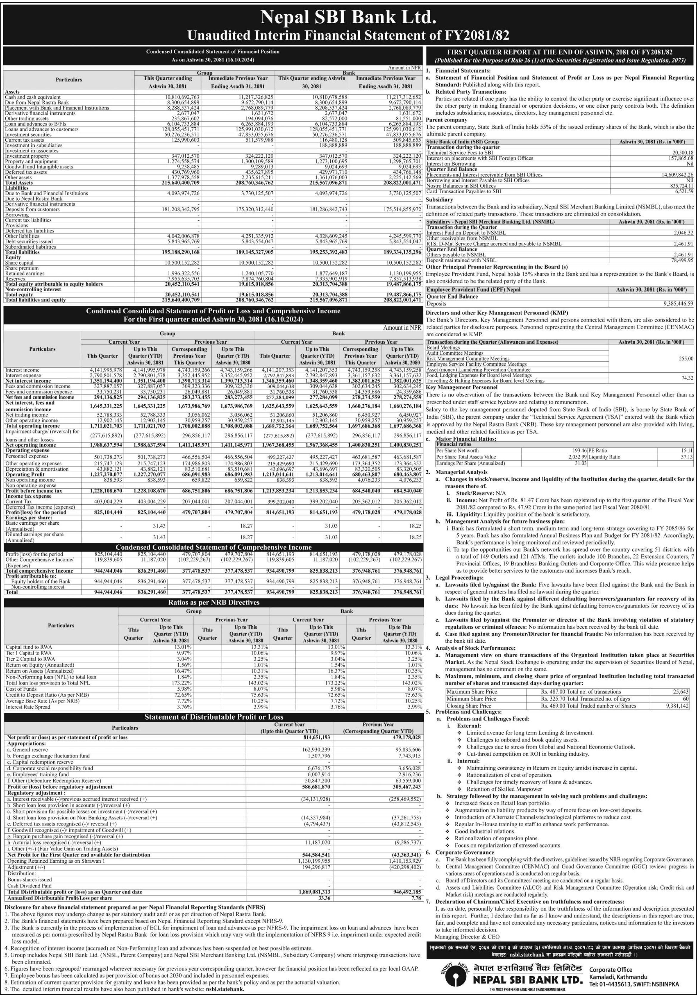 Image of FY 2081-82: Q1 Report: Nepal SBI Bank Limited (SBI)