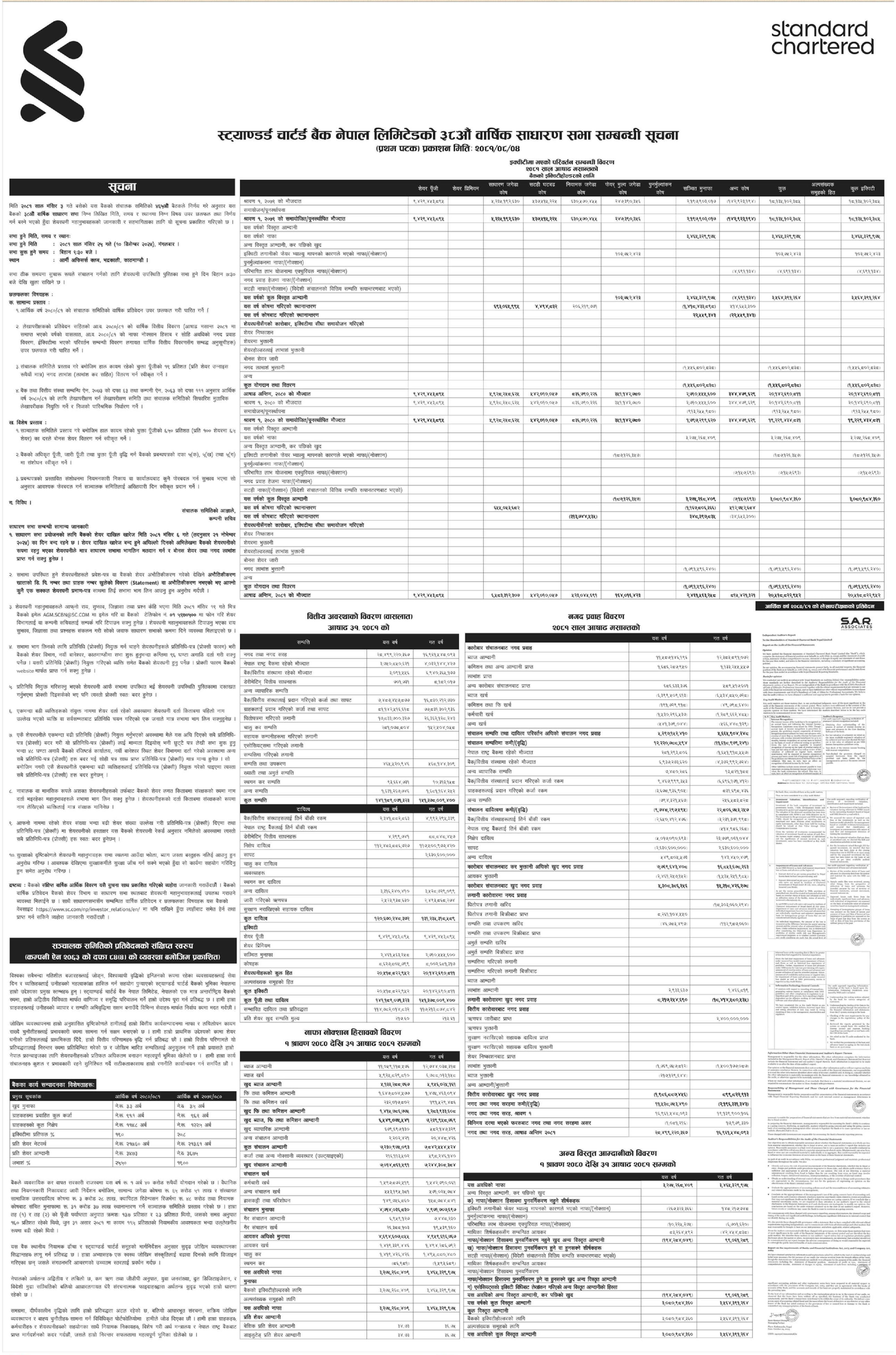 Image of 38th AGM Notice: Standard Chartered Bank Ltd. (SCB)