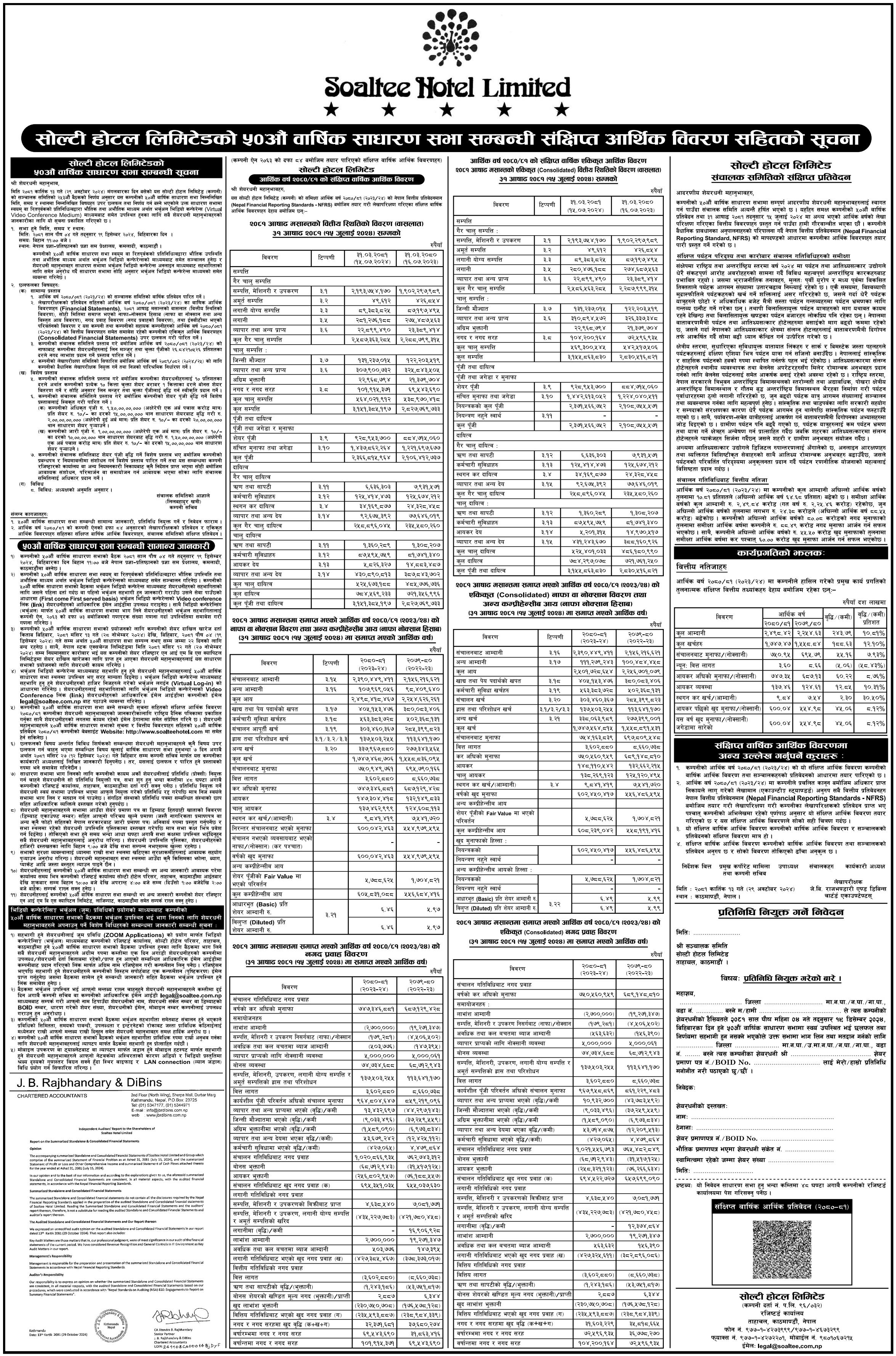 Image of 50th AGM Notice : Soaltee Hotel Ltd. (SHL)